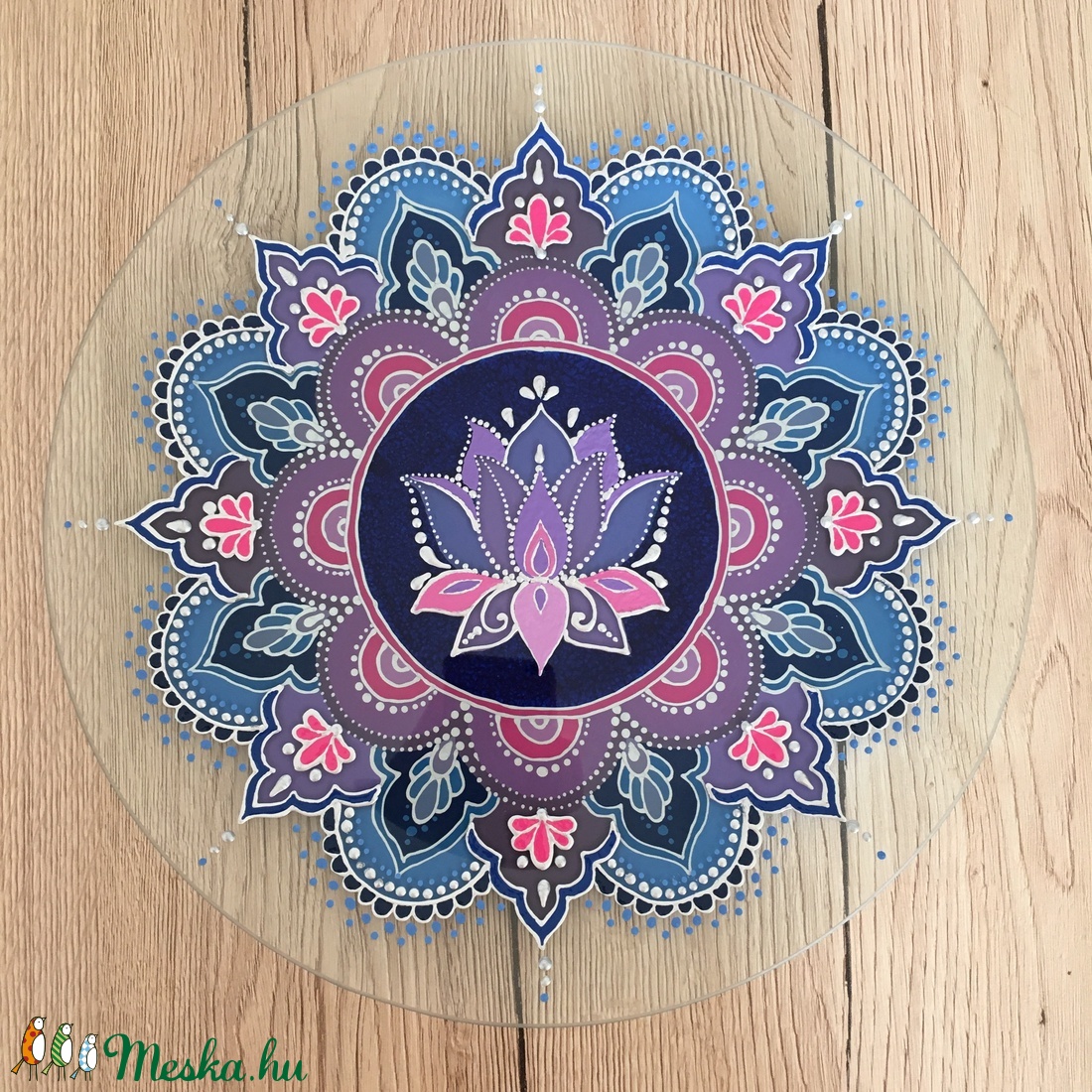 Lótusz Mandala tál 30 cm - otthon & életmód - konyhafelszerelés, tálalás - Meska.hu
