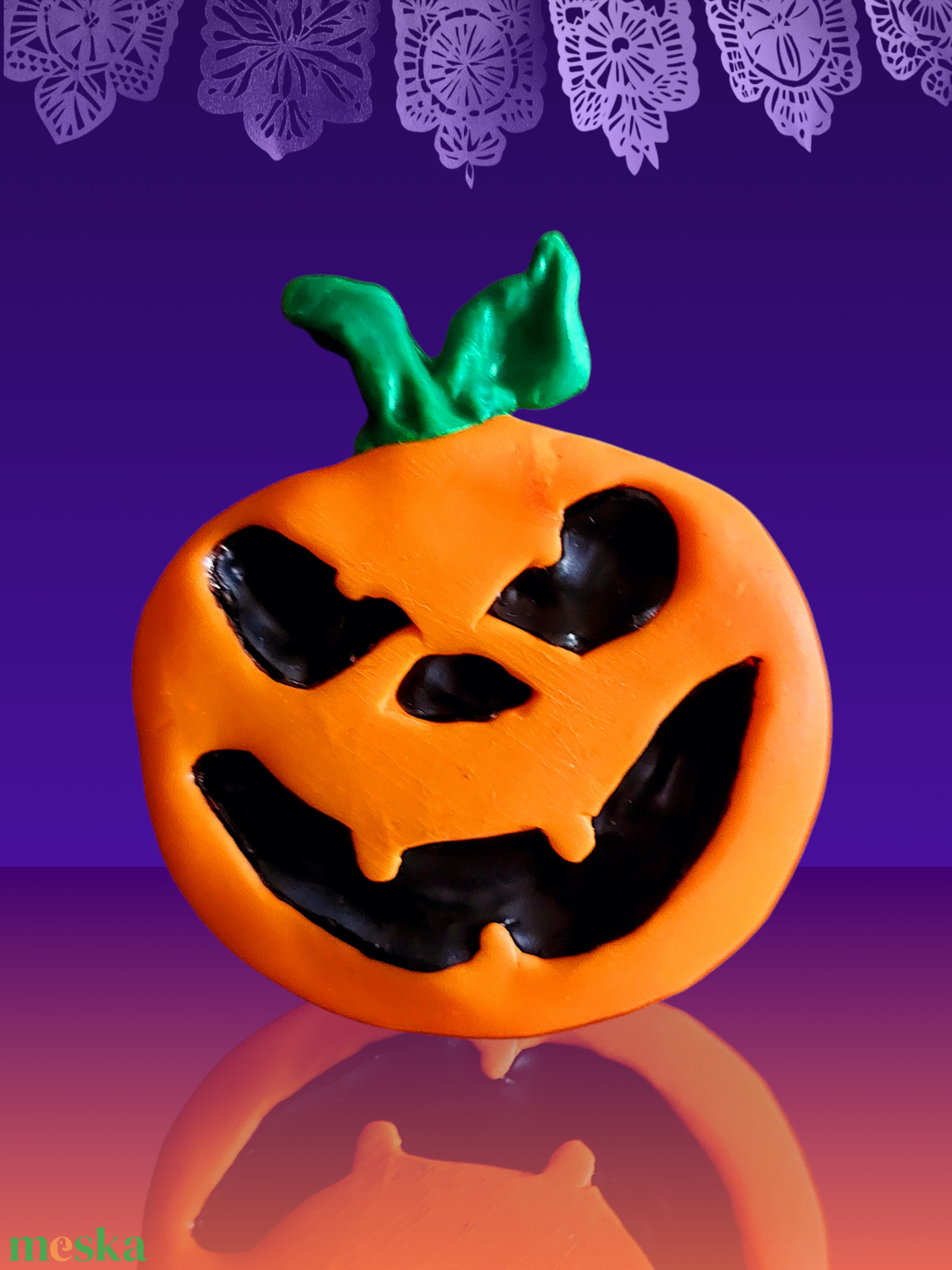Helloween tök hűtőmágnes - kézműves termék - otthon & életmód - dekoráció - halloween - halloweeni dekoráció - Meska.hu