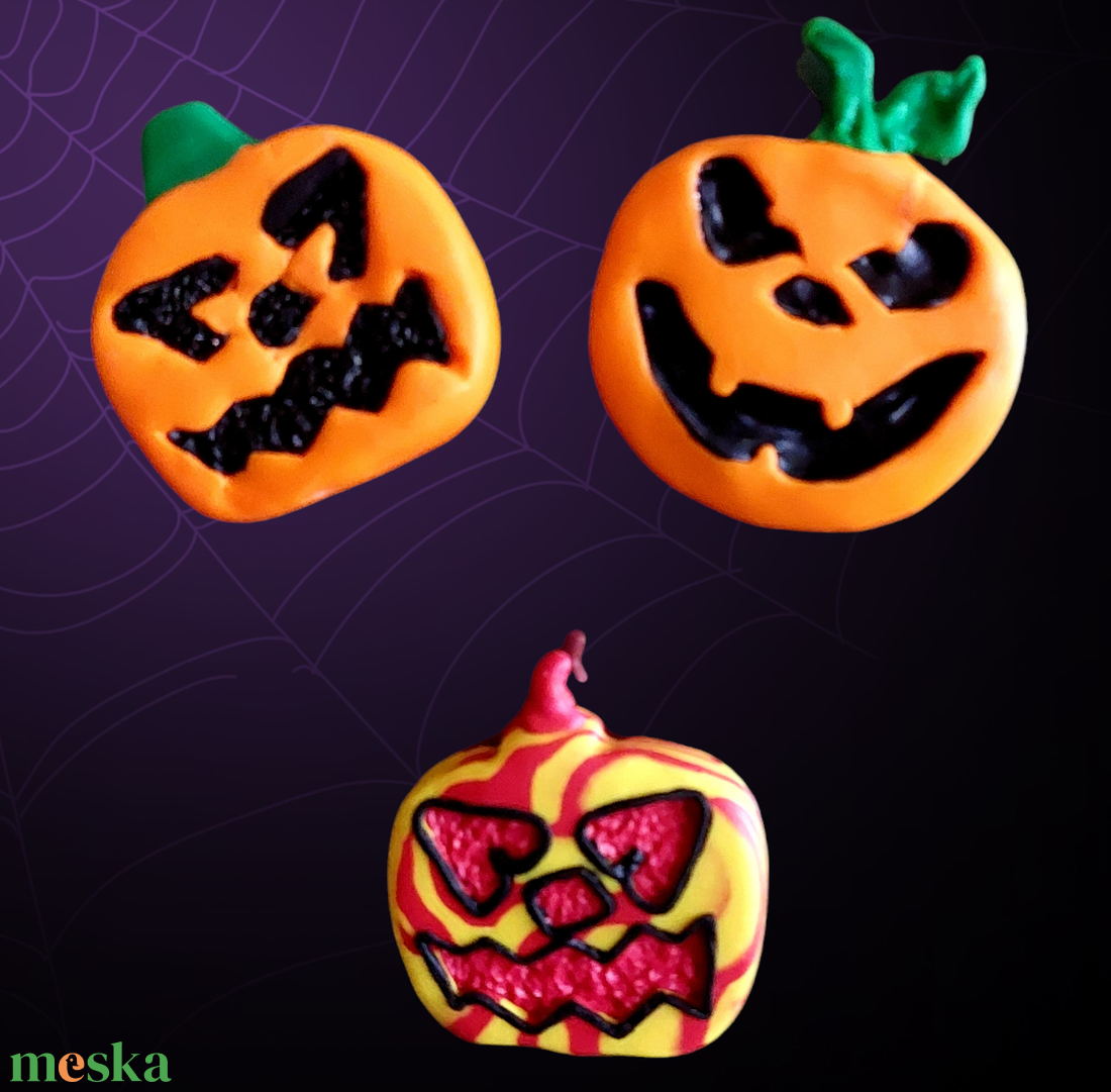 Helloween tök hűtőmágnes - kézműves termék - otthon & életmód - dekoráció - halloween - halloweeni dekoráció - Meska.hu
