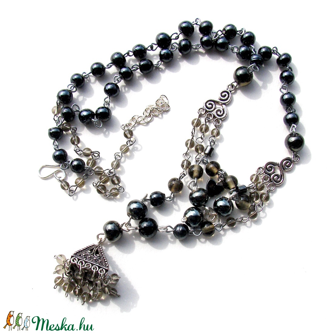 Jhumka stílusú fekete nyakék - ékszer - nyaklánc - párhuzamos nyaklánc - Meska.hu Jhumka stílusú fekete nyakék - ékszer - nyaklánc - párhuzamos nyaklánc - Meska.hu