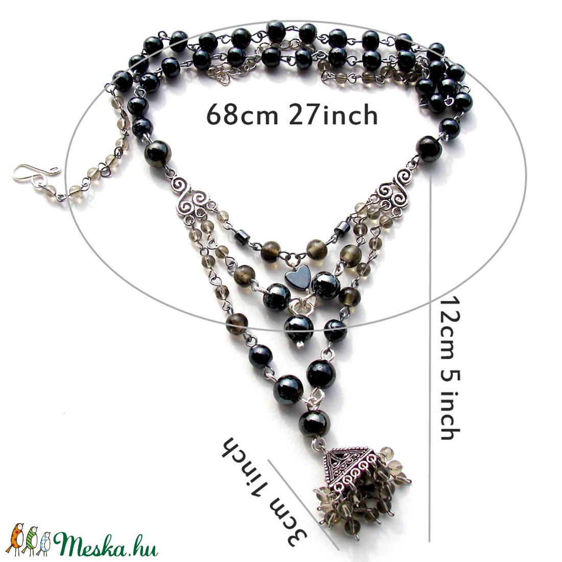 Jhumka stílusú fekete nyakék - ékszer - nyaklánc - párhuzamos nyaklánc - Meska.hu Jhumka stílusú fekete nyakék - ékszer - nyaklánc - párhuzamos nyaklánc - Meska.hu