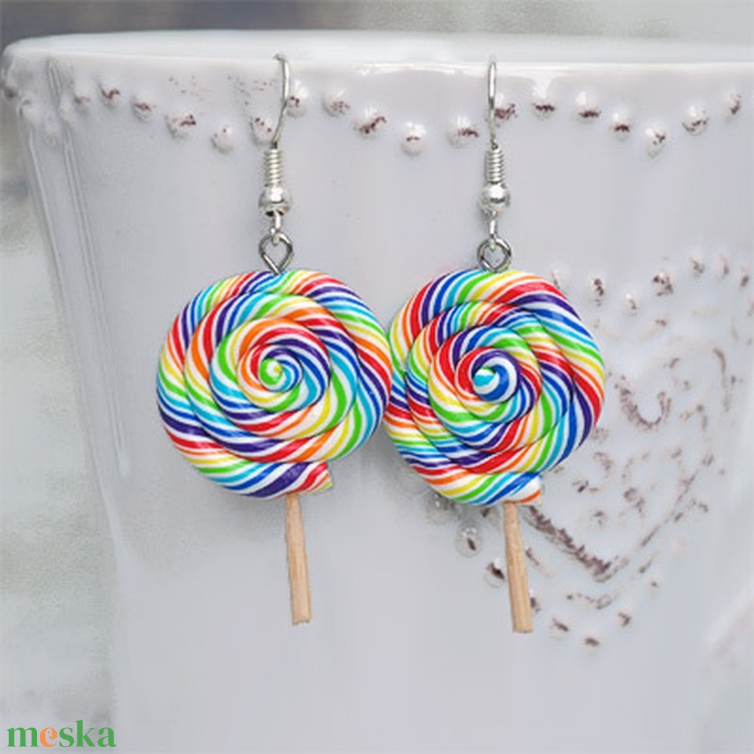 Lollipop fülbevaló - ékszer - fülbevaló - lógós kerek fülbevaló - Meska.hu Lollipop fülbevaló - ékszer - fülbevaló - lógós kerek fülbevaló - Meska.hu