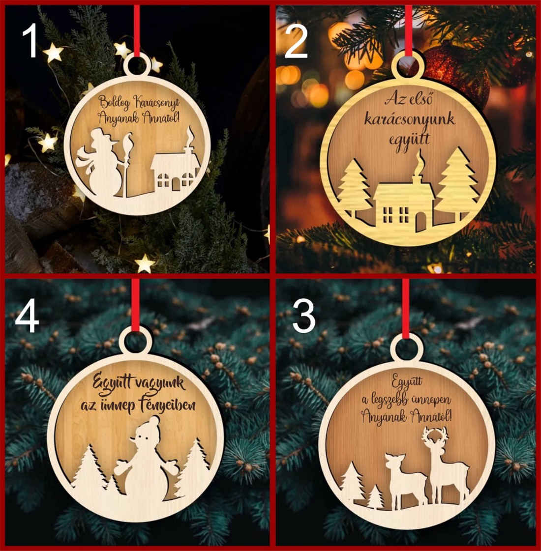 Fa karácsonyfadísz � Egyedi névvel, szöveggel - karácsony - Meska.hu
