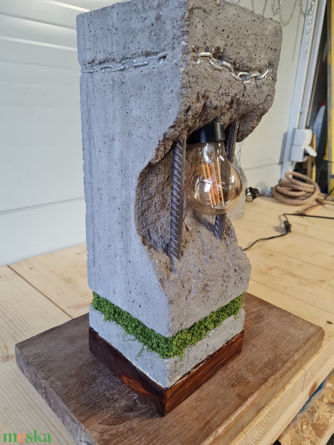 Beton lámpa 41 - otthon & életmód - lámpa - asztali lámpa - Meska.hu