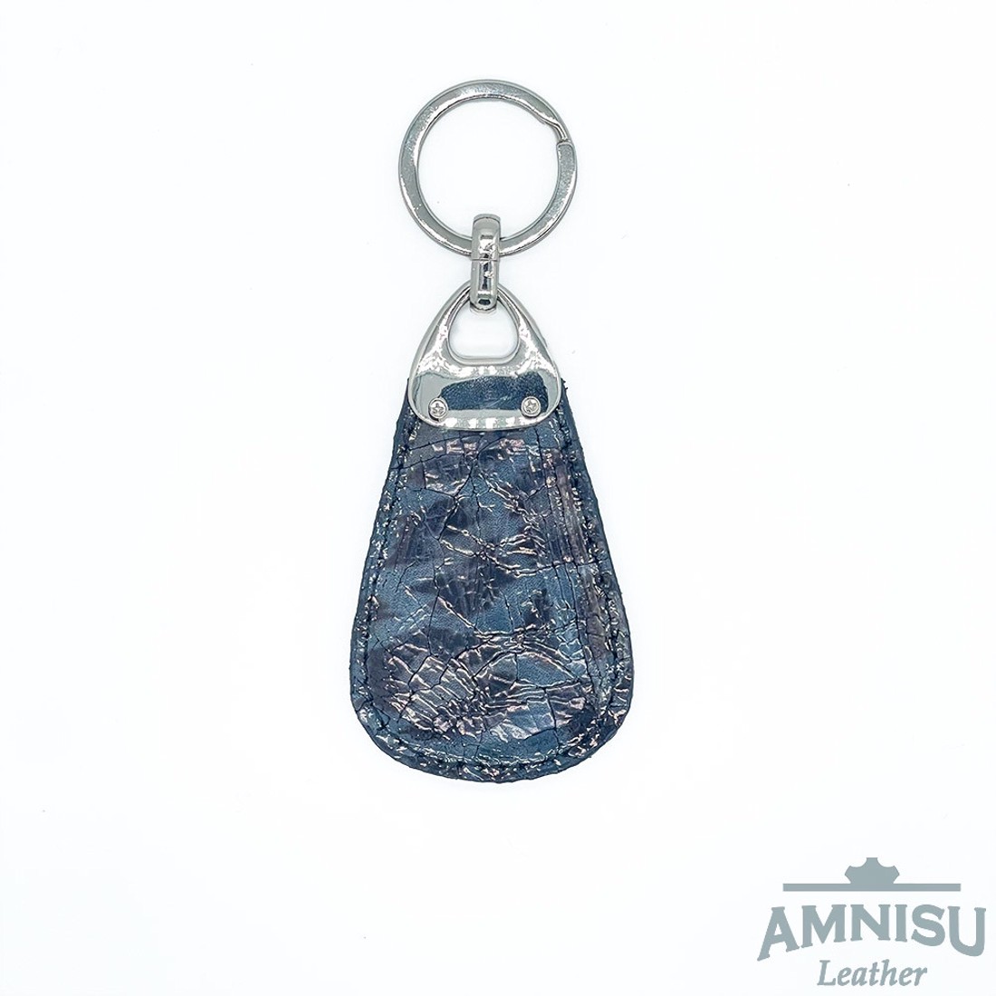 Szürke párduc mintás csepp alakú swarovski köves bőr kulcstartó H8022 - táska & tok - kulcstartó & táskadísz - kulcstartó - Meska.hu