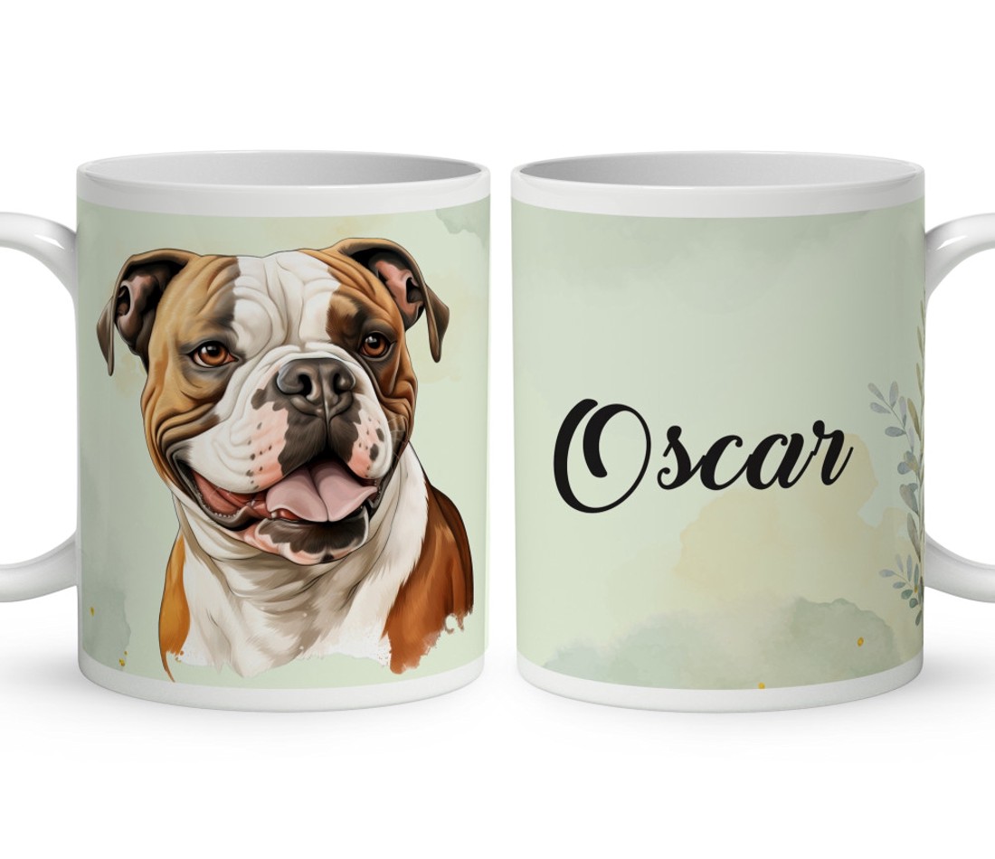 Névvel kérhető - Amerikai bulldog portré mintás bögre - otthon & életmód - konyhafelszerelés, tálalás - tálalás - bögre & csésze - Meska.hu