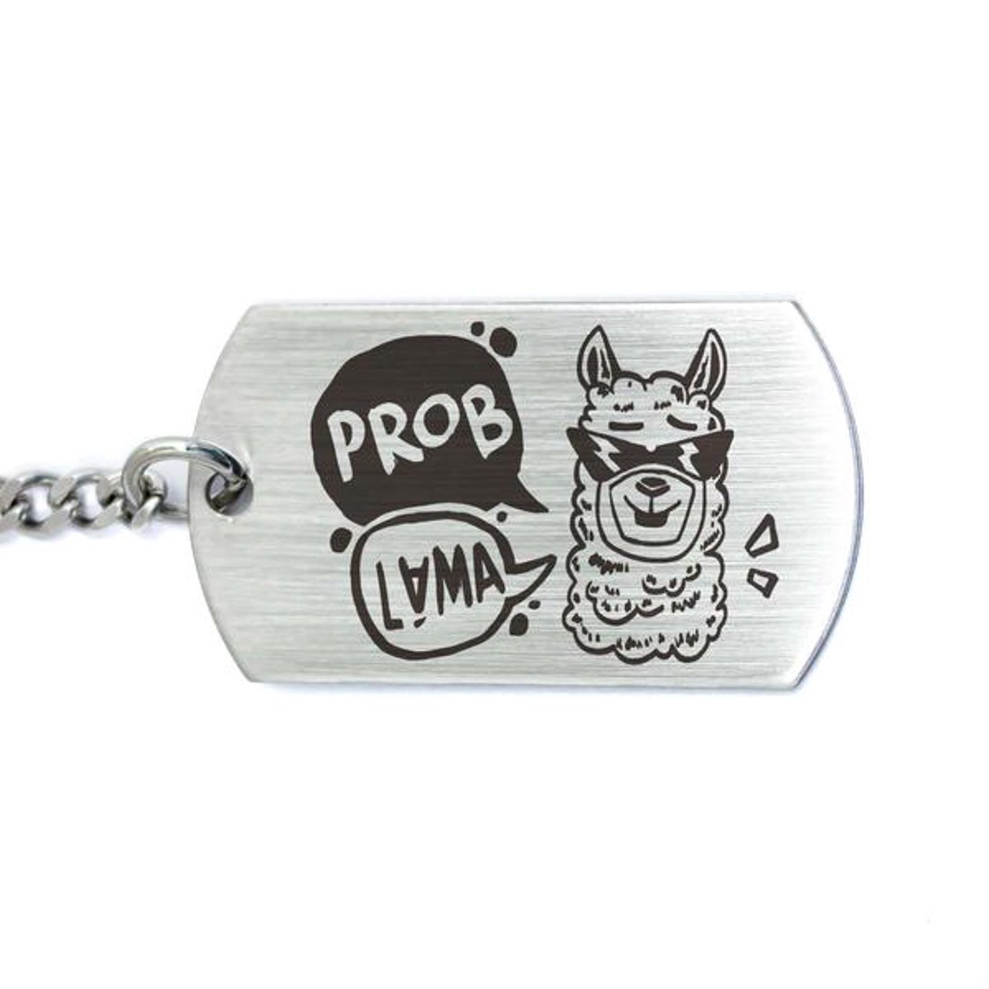 Prob-Láma acél medálos kulcstartó - táska & tok - kulcstartó & táskadísz - kulcstartó - Meska.hu