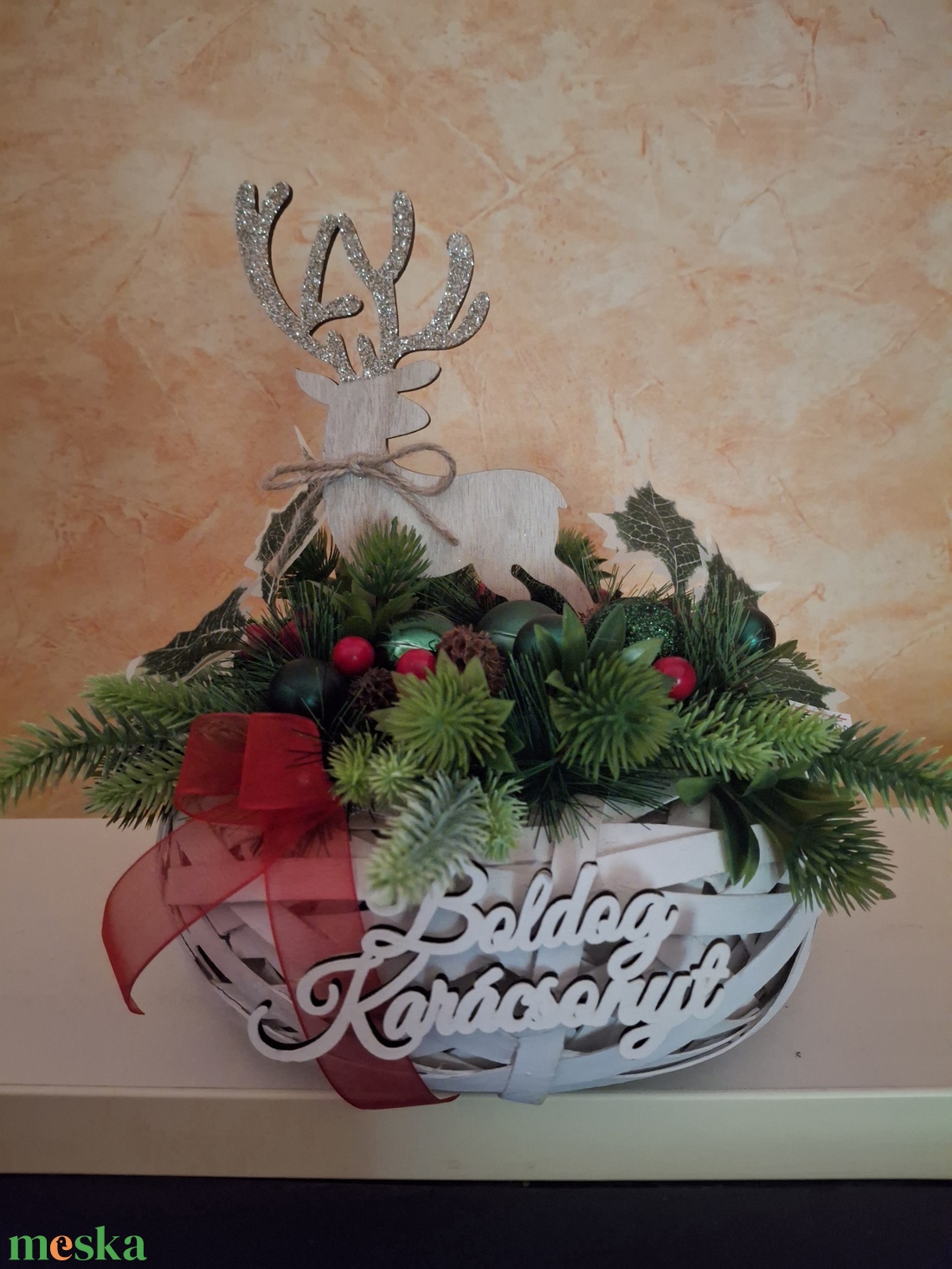 Karácsonyi asztaldísz - karácsony - adventi díszek - adventi asztaldísz - Meska.hu