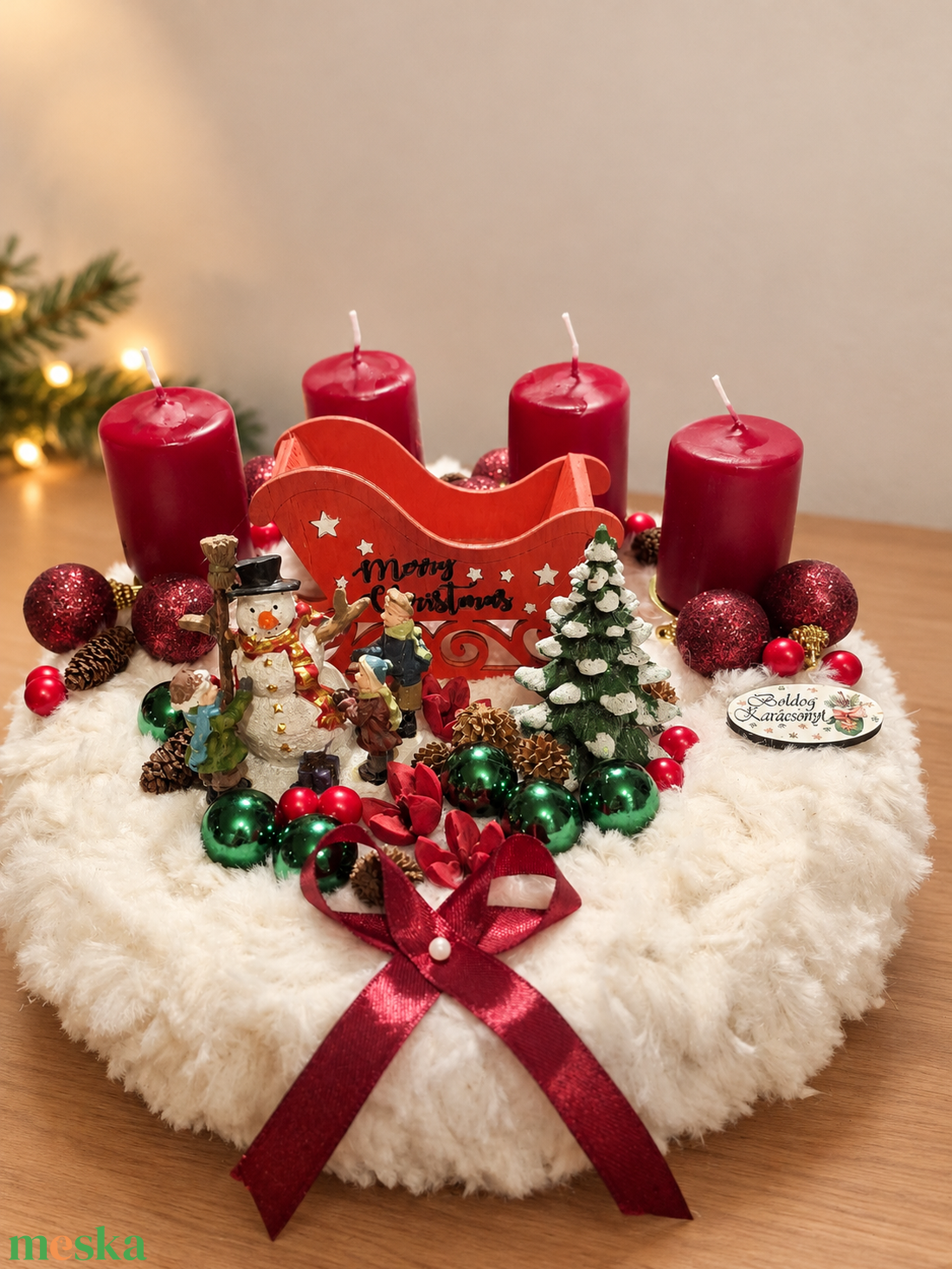 Adventi koszorú - karácsony - adventi díszek - adventi asztaldísz - Meska.hu