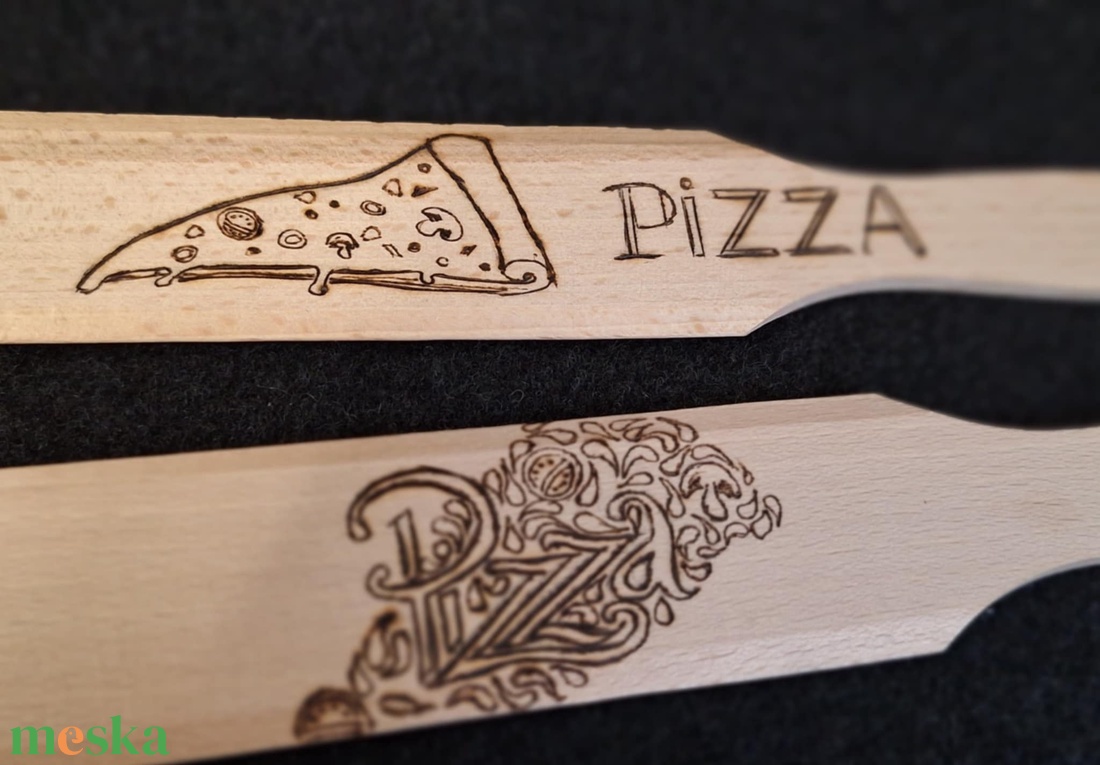 Pizzalapát párban  - otthon & életmód - konyhafelszerelés, tálalás - sütés, főzés - fakanál & fakanáltartó - Meska.hu
