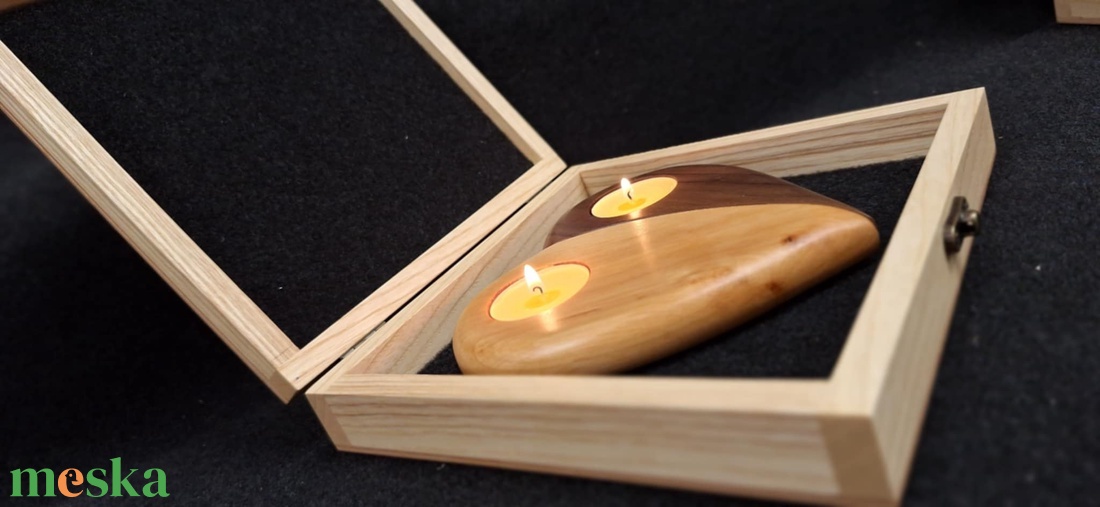 Kézzel készült szív mécsestartó  dobozban - otthon & életmód - gyertya, illat, aroma - mécses és mécsestartó - Meska.hu