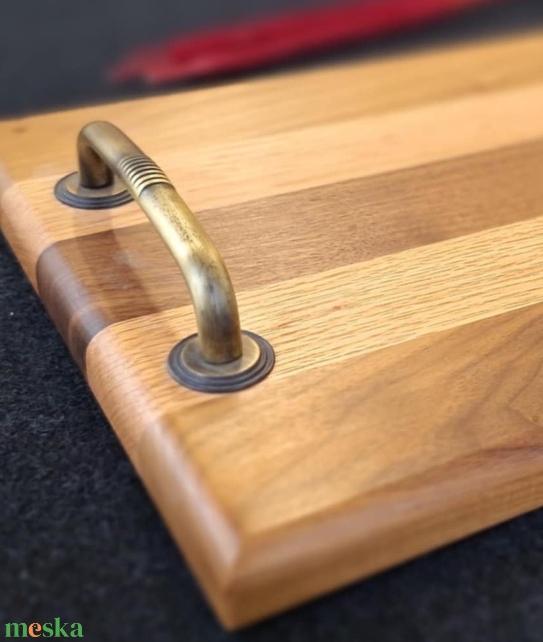 Dió - tölgy tálca fogantyúval - otthon & életmód - konyhafelszerelés, tálalás - tálalás - tálca - Meska.hu