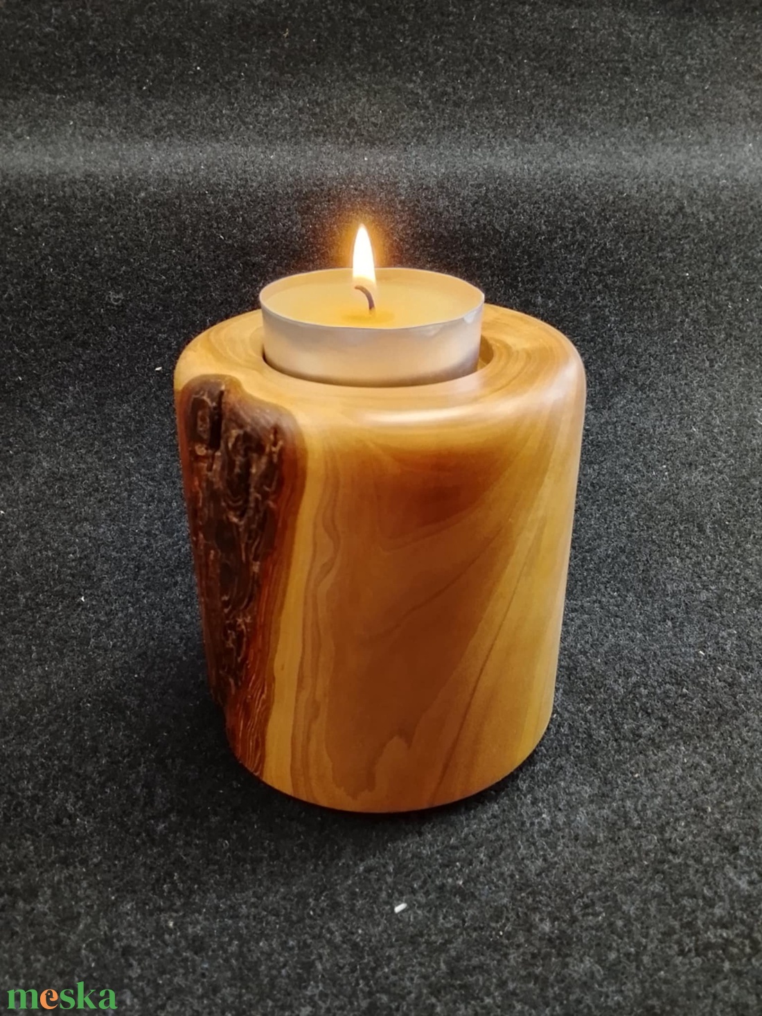 Körtefa hengeres mécsestartó - otthon & életmód - gyertya, illat, aroma - mécses és mécsestartó - Meska.hu
