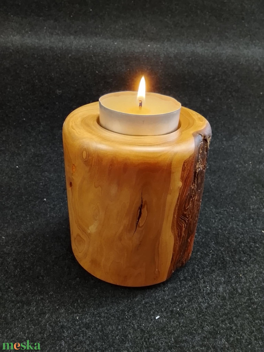 Körtefa hengeres mécsestartó - otthon & életmód - gyertya, illat, aroma - mécses és mécsestartó - Meska.hu
