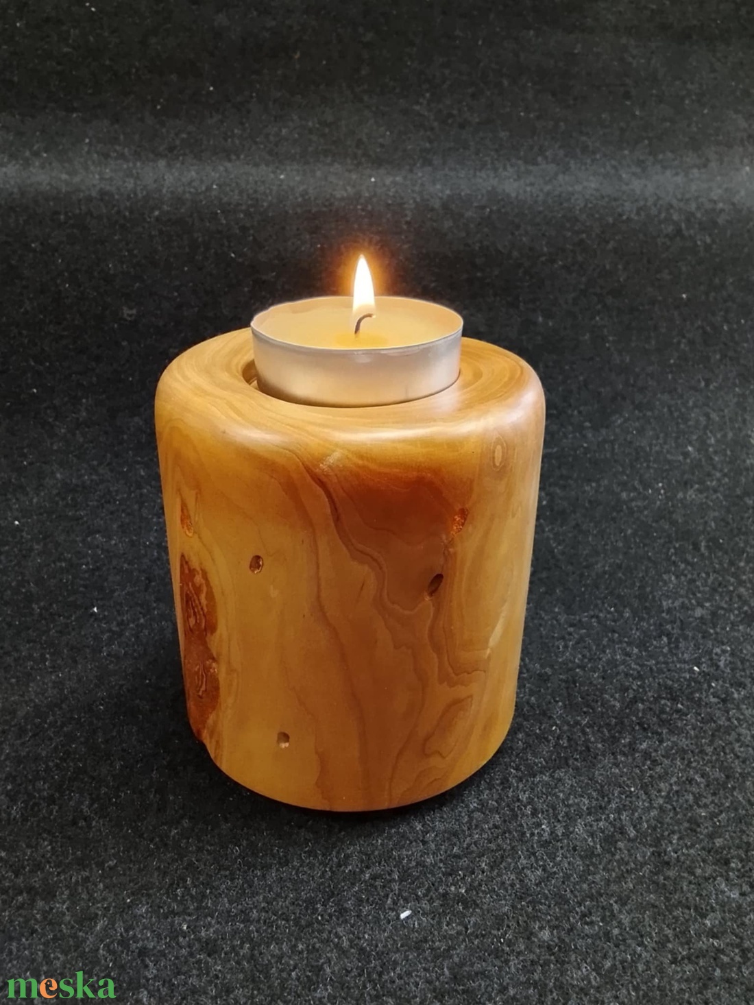 Körtefa hengeres mécsestartó - otthon & életmód - gyertya, illat, aroma - mécses és mécsestartó - Meska.hu