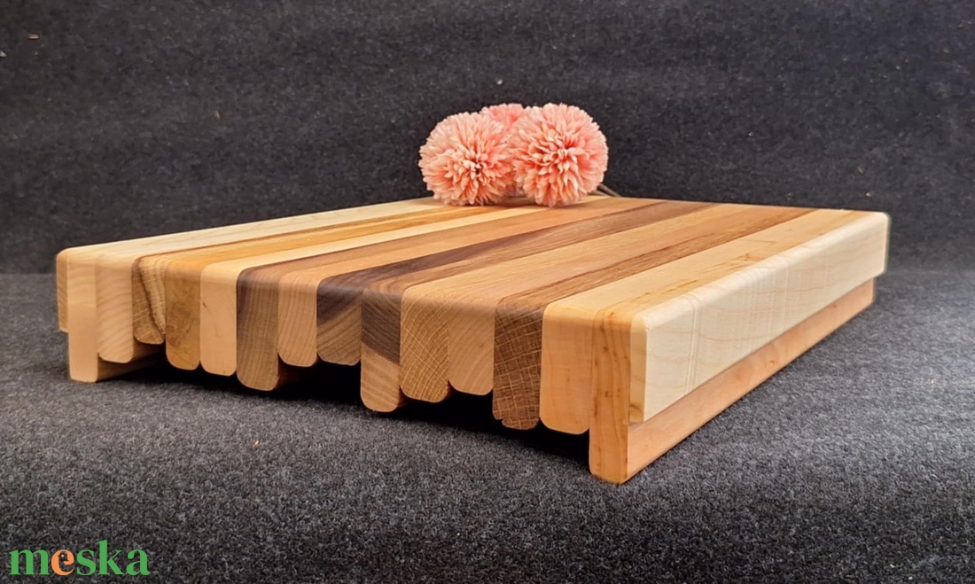 Sávos  vágódeszka  / világos vegyes (Nagy) - otthon & életmód - konyhafelszerelés, tálalás - sütés, főzés - vágódeszka - Meska.hu