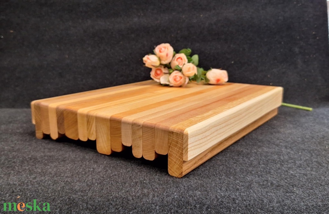 Sávos  vágódeszka  / sötét vegyes (Nagy) - otthon & életmód - konyhafelszerelés, tálalás - sütés, főzés - vágódeszka - Meska.hu