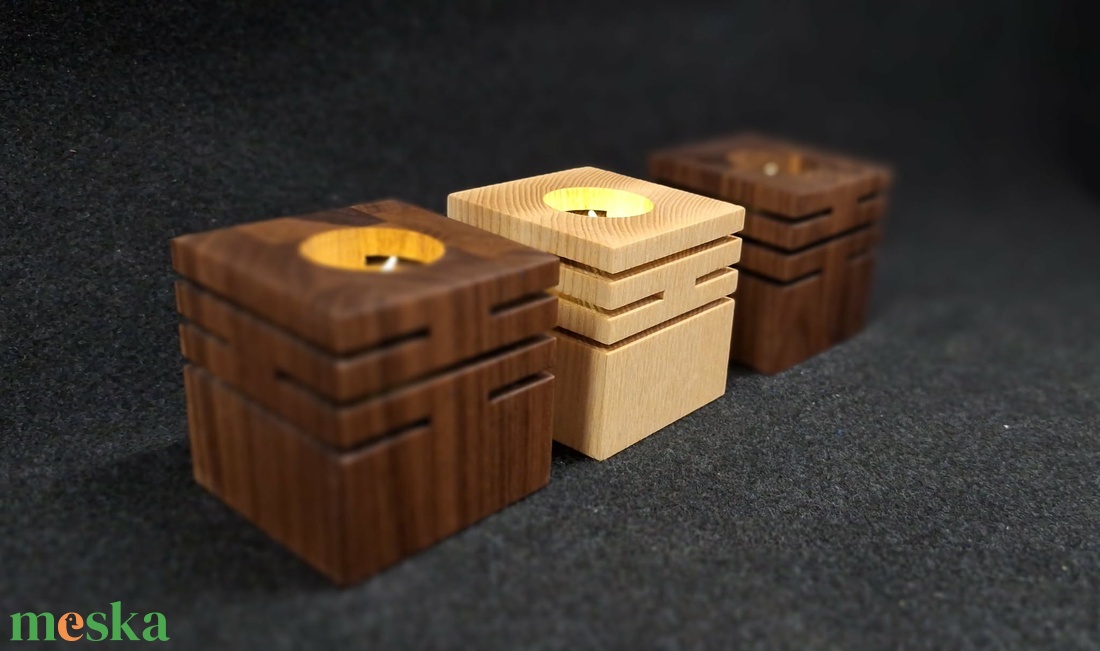 Kőris kocka mécsestartó 1 db  - otthon & életmód - gyertya, illat, aroma - mécses és mécsestartó - Meska.hu