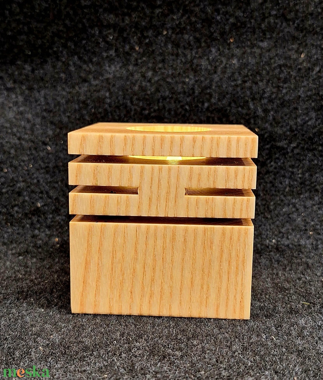 Kőris kocka mécsestartó 1 db  - otthon & életmód - gyertya, illat, aroma - mécses és mécsestartó - Meska.hu