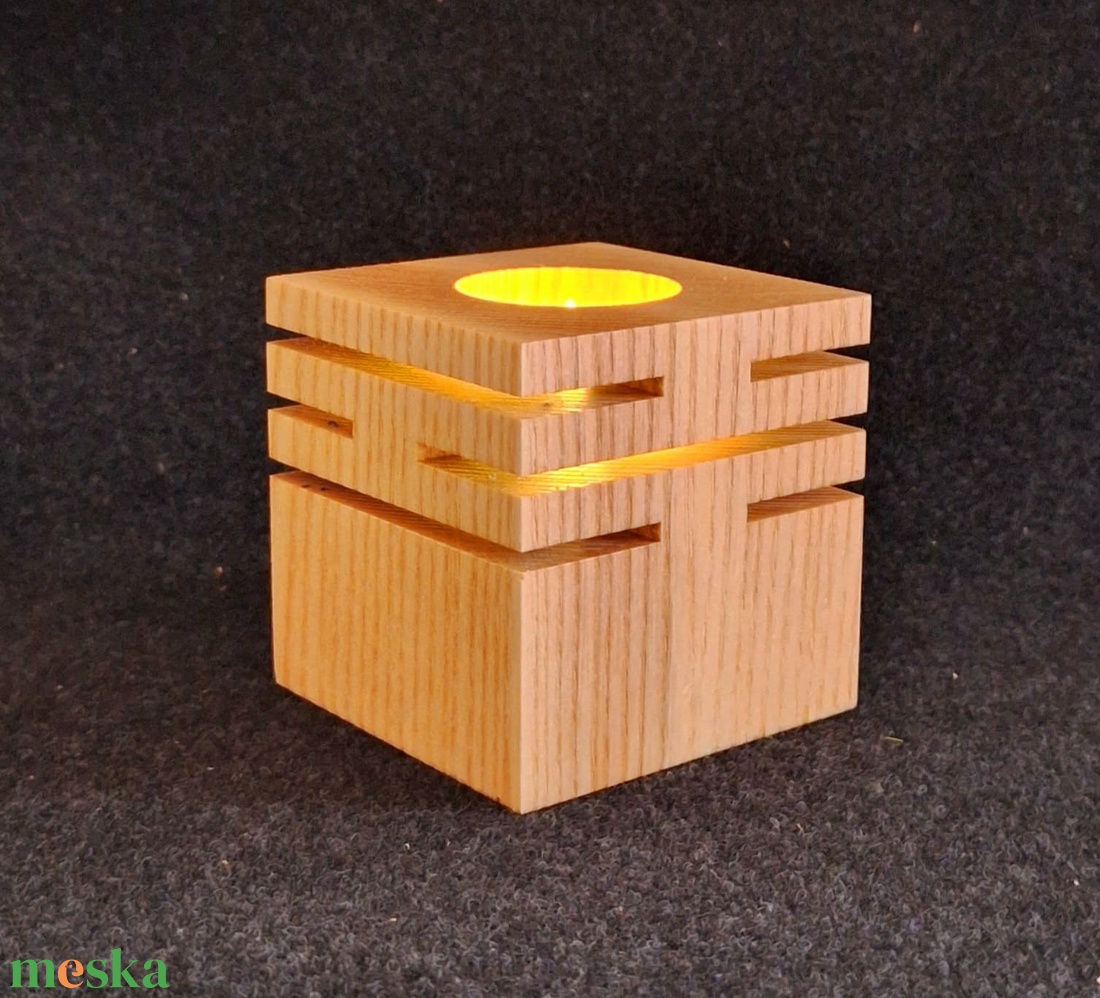 Kőris kocka mécsestartó 1 db  - otthon & életmód - gyertya, illat, aroma - mécses és mécsestartó - Meska.hu