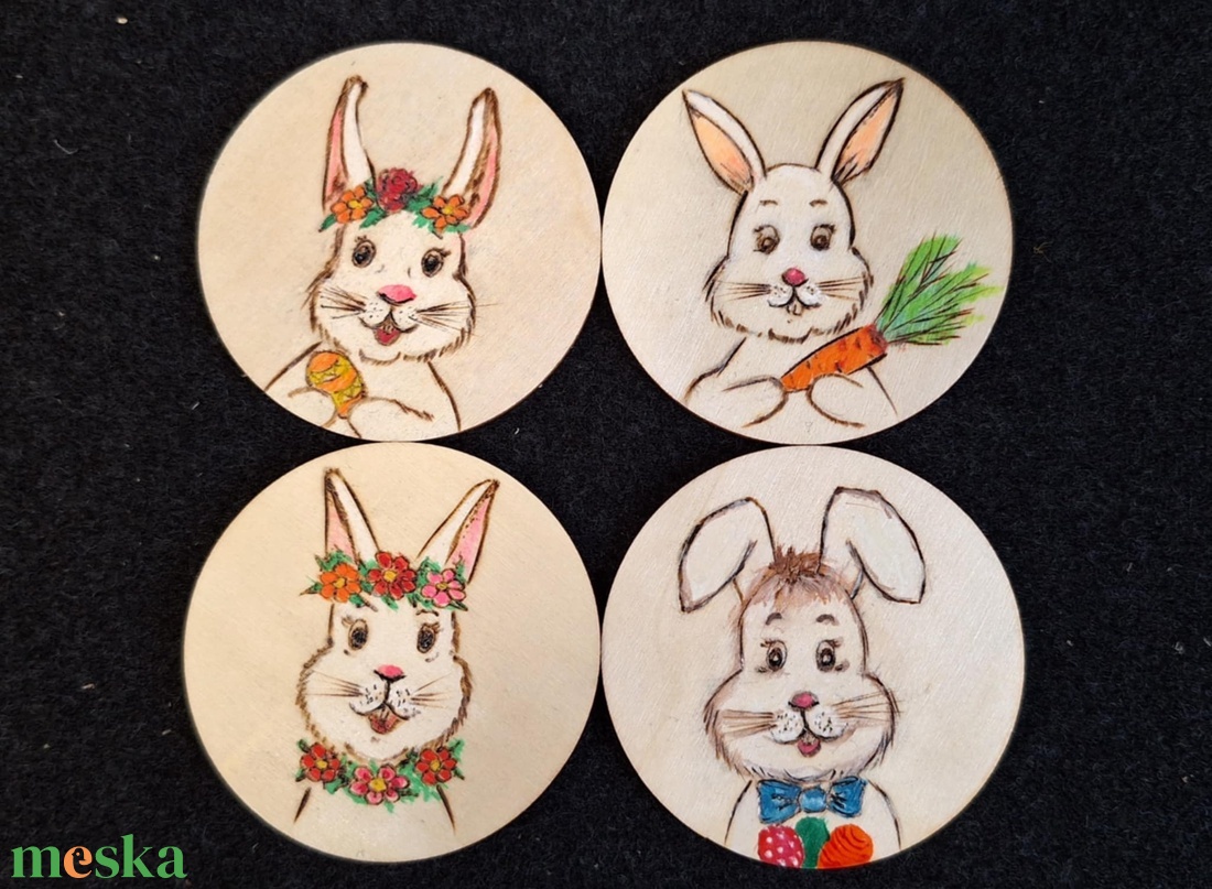 Húsvéti Poháralátét készlet 4 db  - otthon & életmód - konyhafelszerelés, tálalás - sütés, főzés - edényalátét - Meska.hu