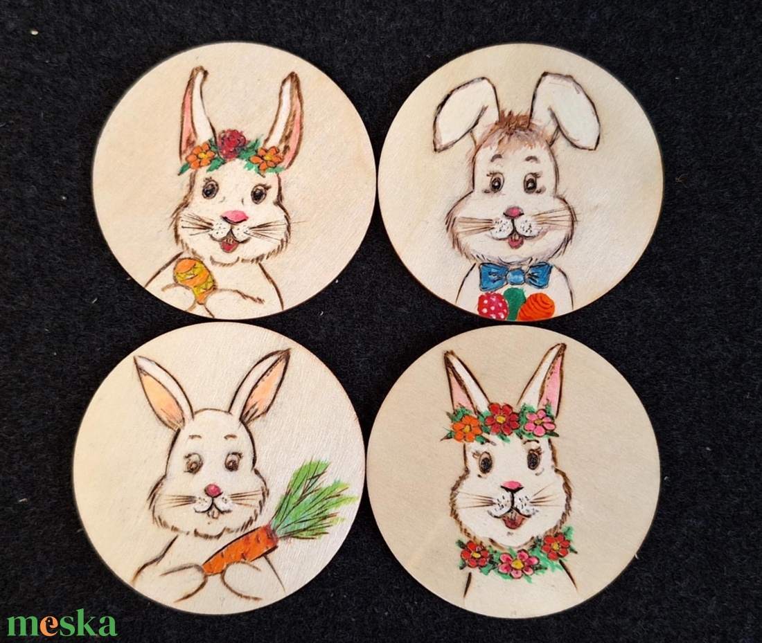 Húsvéti Poháralátét készlet 4 db  - otthon & életmód - konyhafelszerelés, tálalás - sütés, főzés - edényalátét - Meska.hu