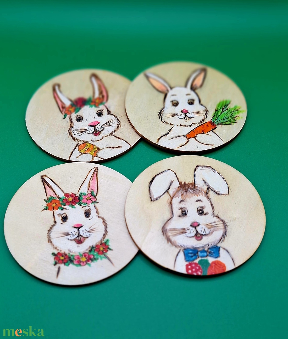 Húsvéti Poháralátét készlet 4 db  - otthon & életmód - konyhafelszerelés, tálalás - sütés, főzés - edényalátét - Meska.hu