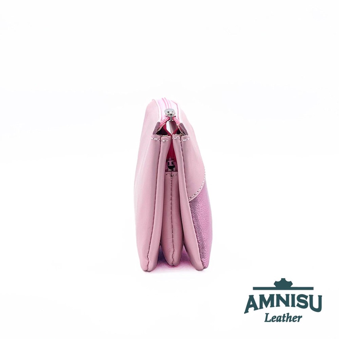 Rózsaszín - metál rózsaszín egyenes swarovski köves női pénztárca G4020-4001 -  - Meska.hu