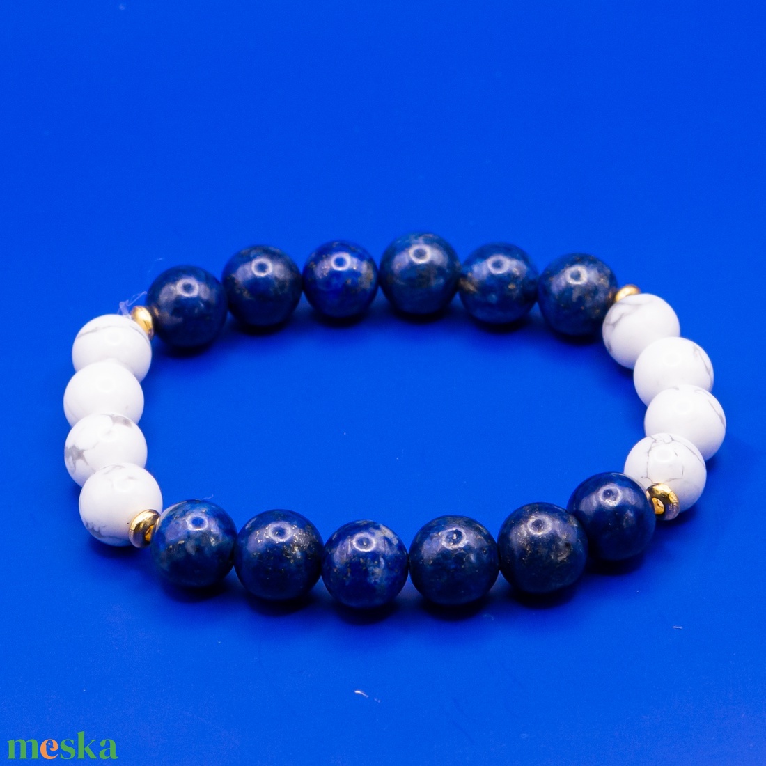 SKY ásványkarkötő howlit, lapis lazuli lazurit - ékszer - karkötő - ásványkarkötő - Meska.hu SKY ásványkarkötő howlit, lapis lazuli lazurit - ékszer - karkötő - ásványkarkötő - Meska.hu