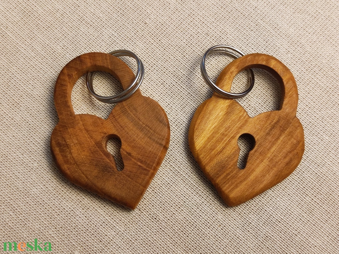 Szív Lakat Fa Kulcstartó � Prémium Nemesfa Ajándék Pároknak - táska & tok - kulcstartó & táskadísz - kulcstartó - Meska.hu