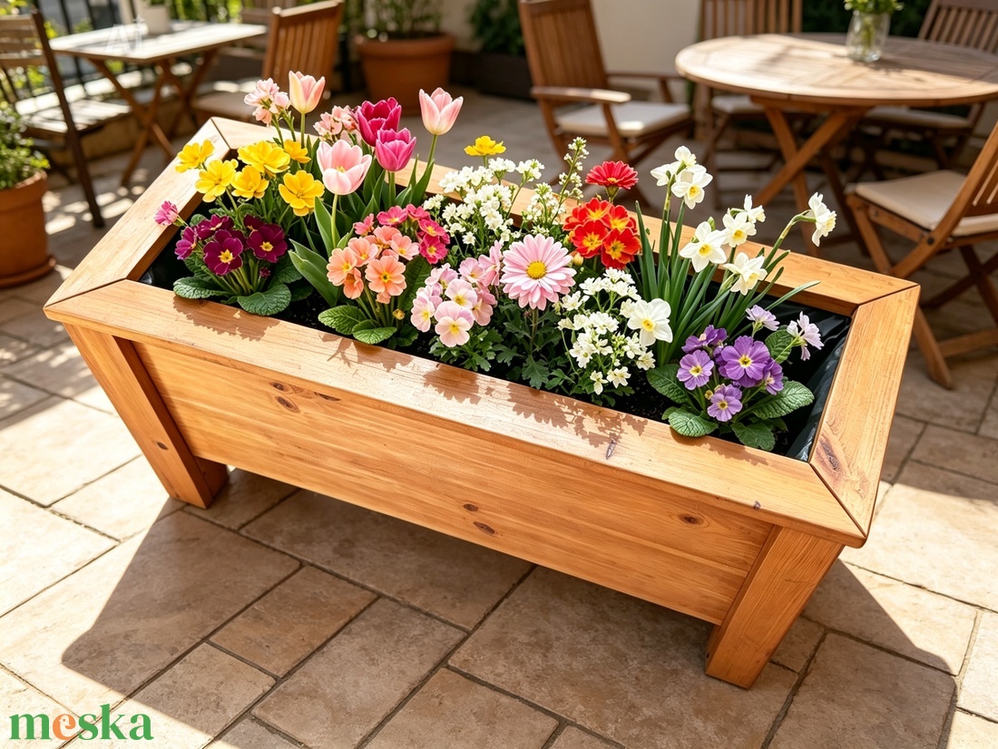 Fa virágláda - otthon & életmód - virágdekoráció - virágok - virágbox - Meska.hu