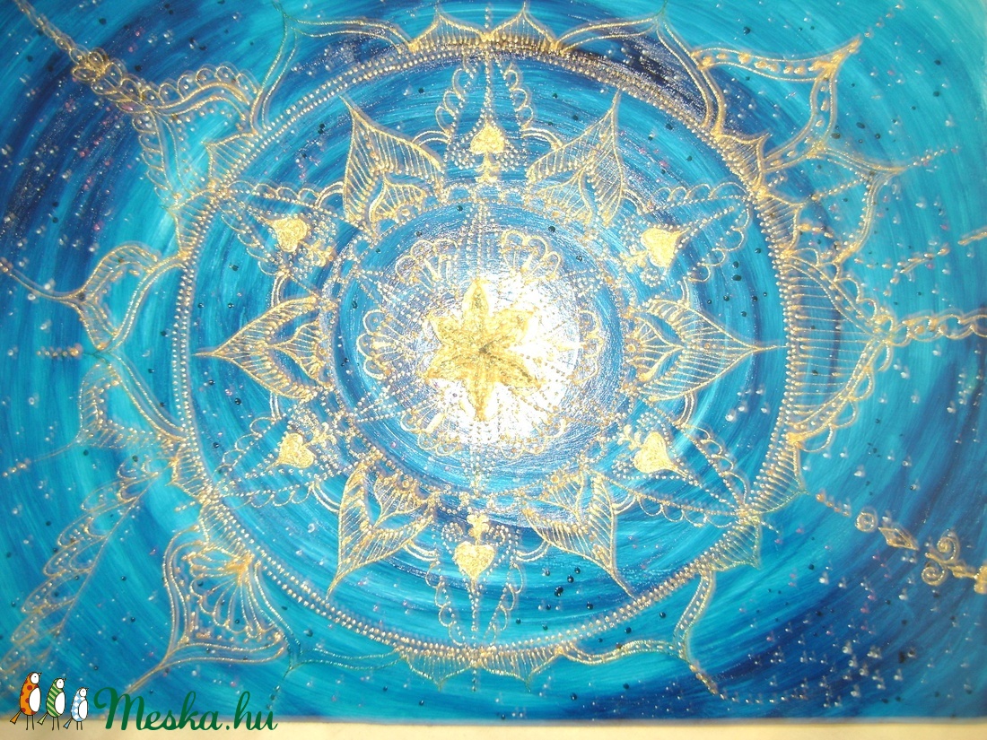Kék - arany mandala -  by Made in Spirit -  - Meska.hu