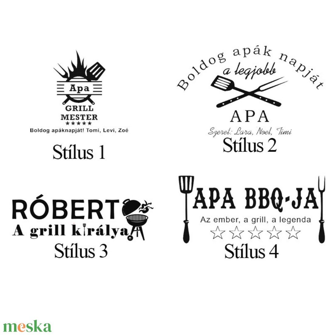 A grill királya - Grillmester - Apa BBQ-ja - vicces ajándék a grillezés szerelmeseinek, egyedi gravírozott vágódeszka - otthon & életmód - ház & kert - bográcsozás, grillezés - Meska.hu