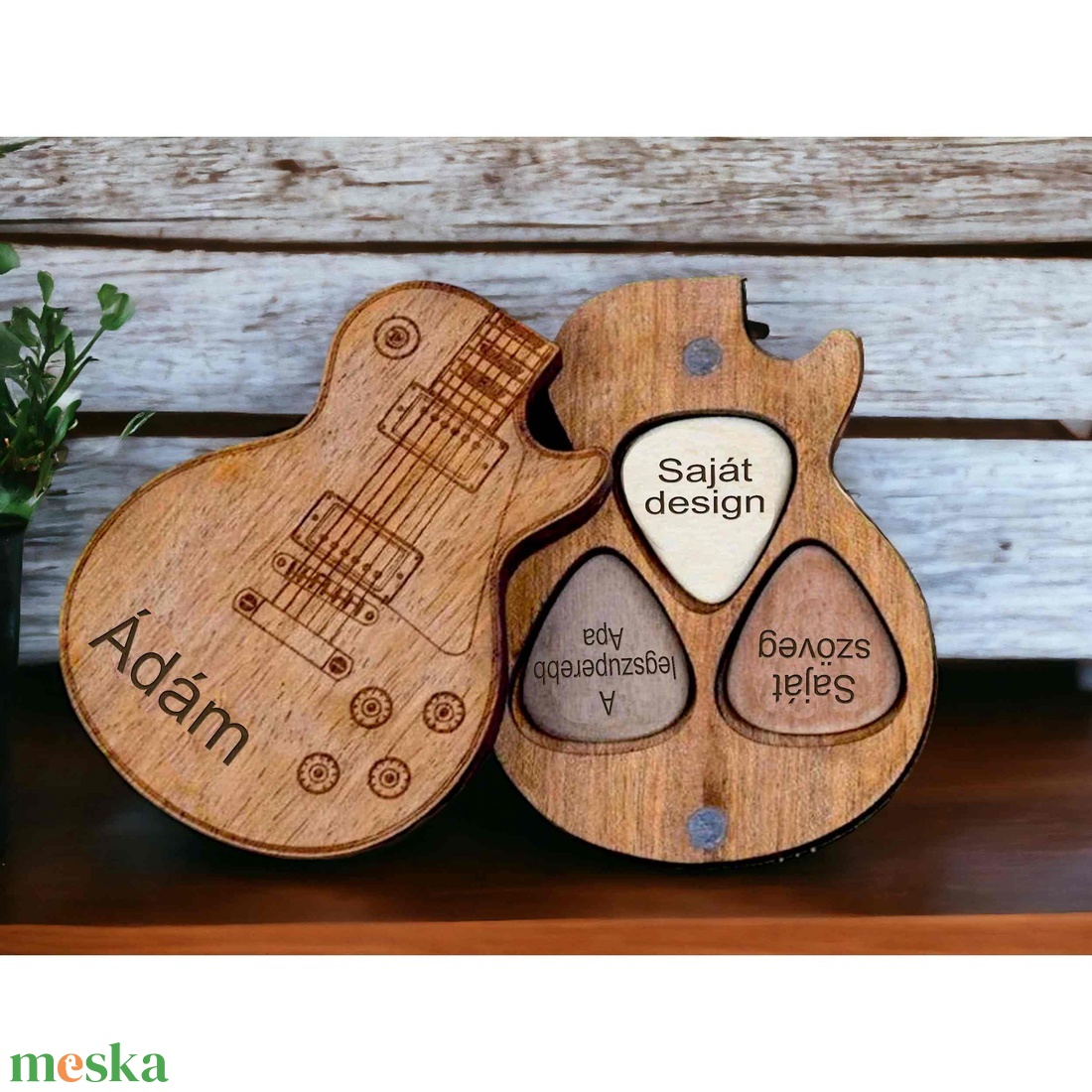 Egyedi fa gitárpengetők mágneses tartóval � Tökéletes személyre szabott ajándék gitárosoknak - Prémium gitárpengető - könyv & zene - hangszer & hangszertok - Meska.hu