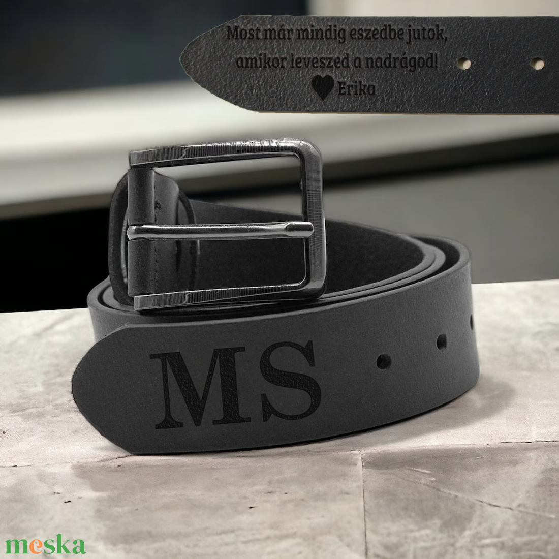 Személyre Szabott Bőr Öv Férfiaknak � Ajándék Apáknak Férjnek � Kézzel készített valódi bőr öv vicces felirattal, névvel - ruha & divat - öv & övcsat - öv - Meska.hu