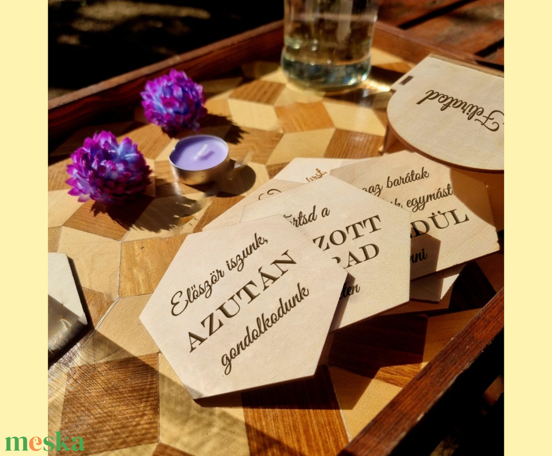 Szarkasztikus poháralátétek 12 darabos szettben - otthon & életmód - konyhafelszerelés, tálalás - tálalás - tányér- és poháralátét - Meska.hu