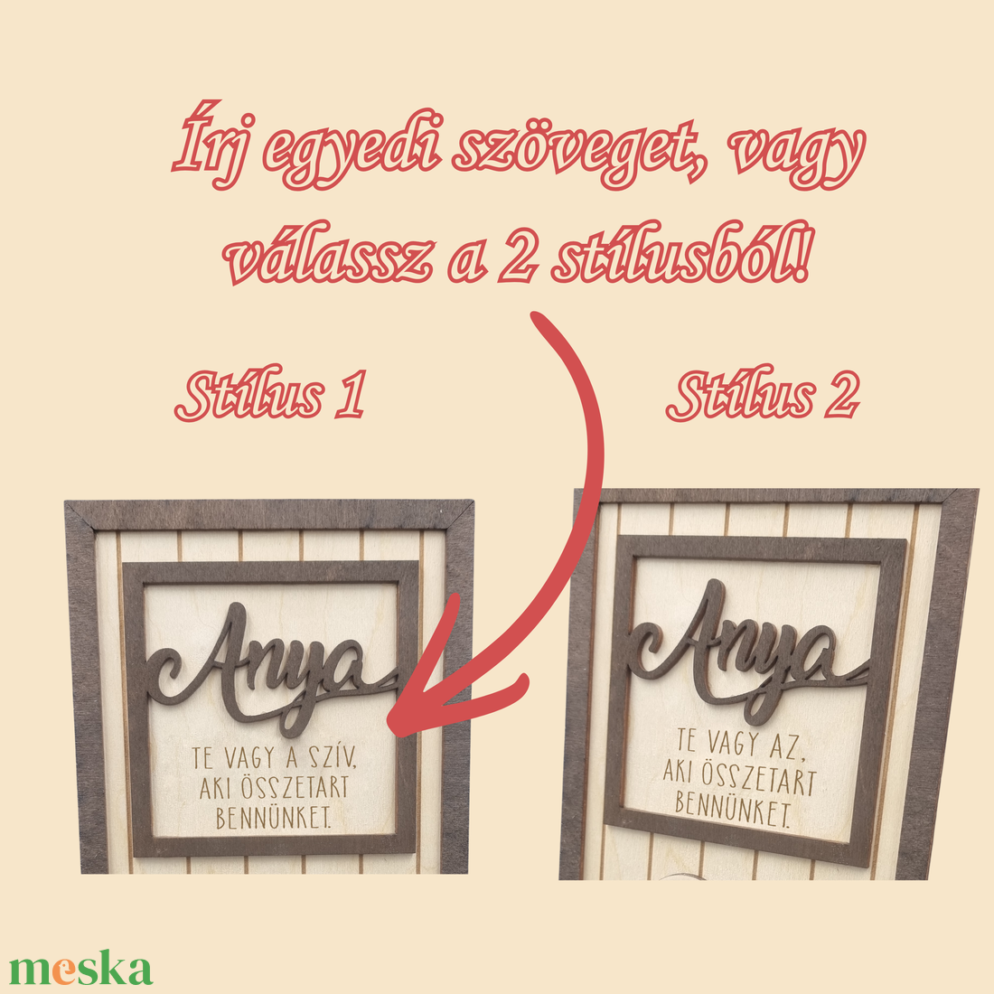 Egyedi gravírozott családi képkeret, Anya, te vagy az, aki összetart bennünket, névre szóló fa ajándék - otthon & életmód - dekoráció - kép & falikép - fából készült kép - Meska.hu