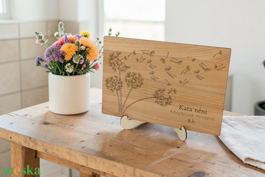 Egyedi vágódeszka nevekkel � pittypangos ballagási ajándék pedagógusoknak, tanároknak - osztály - otthon & életmód - konyhafelszerelés, tálalás - sütés, főzés - vágódeszka - Meska.hu