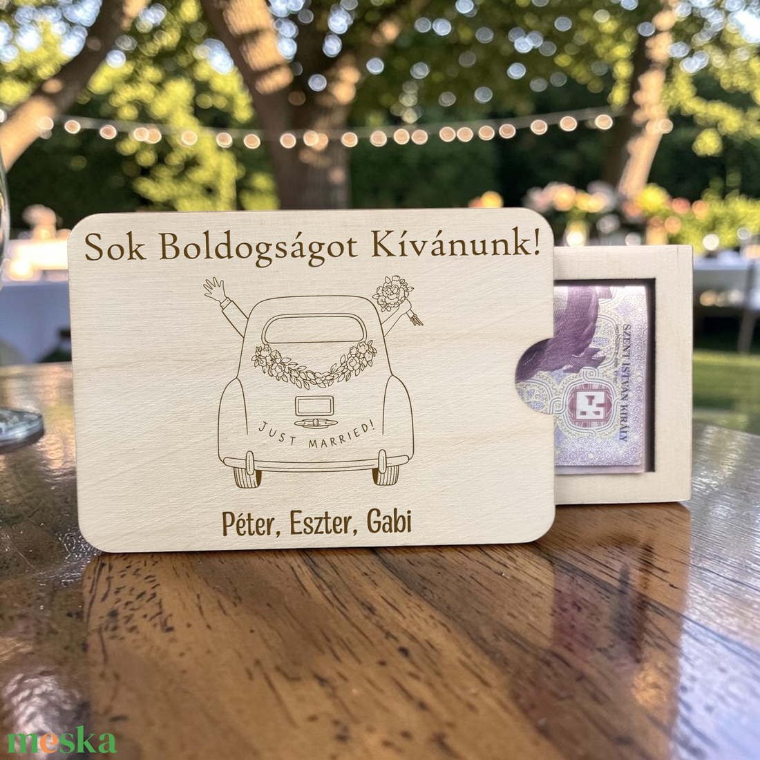 Esküvői pénzátadó � személyre szabható gravírozással - esküvő - nászajándék - esküvői pénzátadó boríték, kártya - Meska.hu