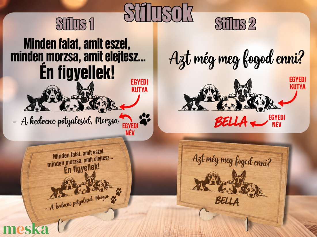 Egyedi kutyás vágódeszka - ajándék gazdiknak, ünnepekre - otthon & életmód - konyhafelszerelés, tálalás - sütés, főzés - vágódeszka - Meska.hu