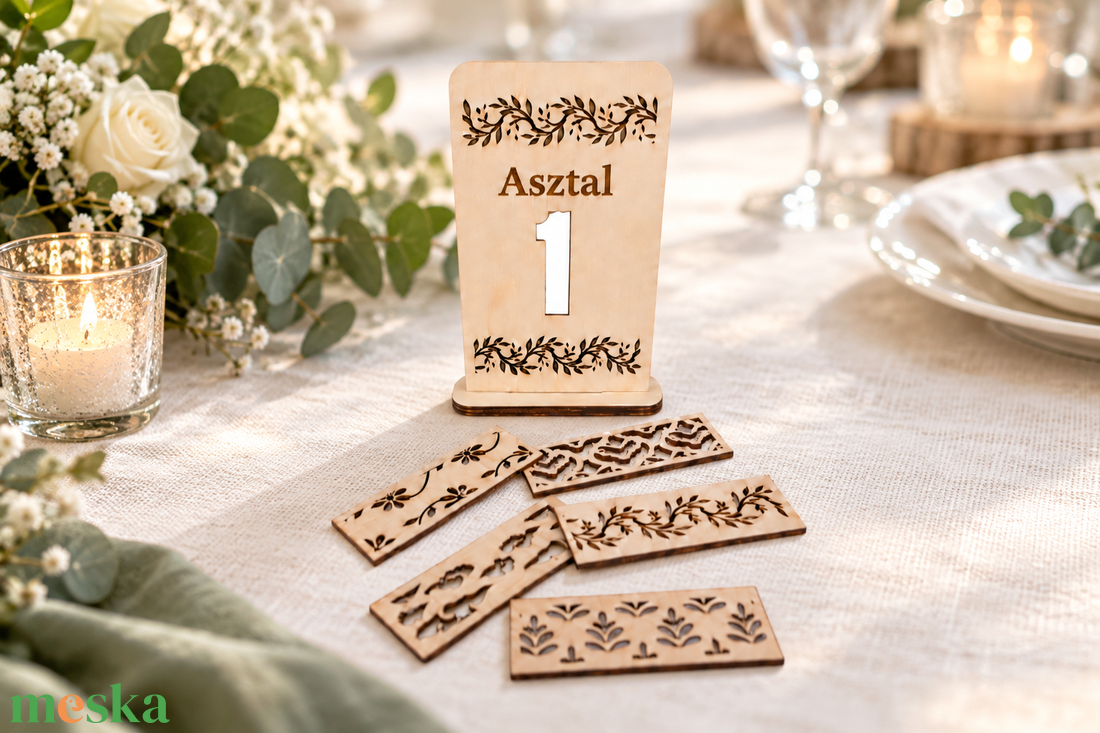 Esküvő asztalszám tábla, párnak, több stílusban, fából, elegáns kivitelezés - esküvő - dekoráció - asztalszám - Meska.hu