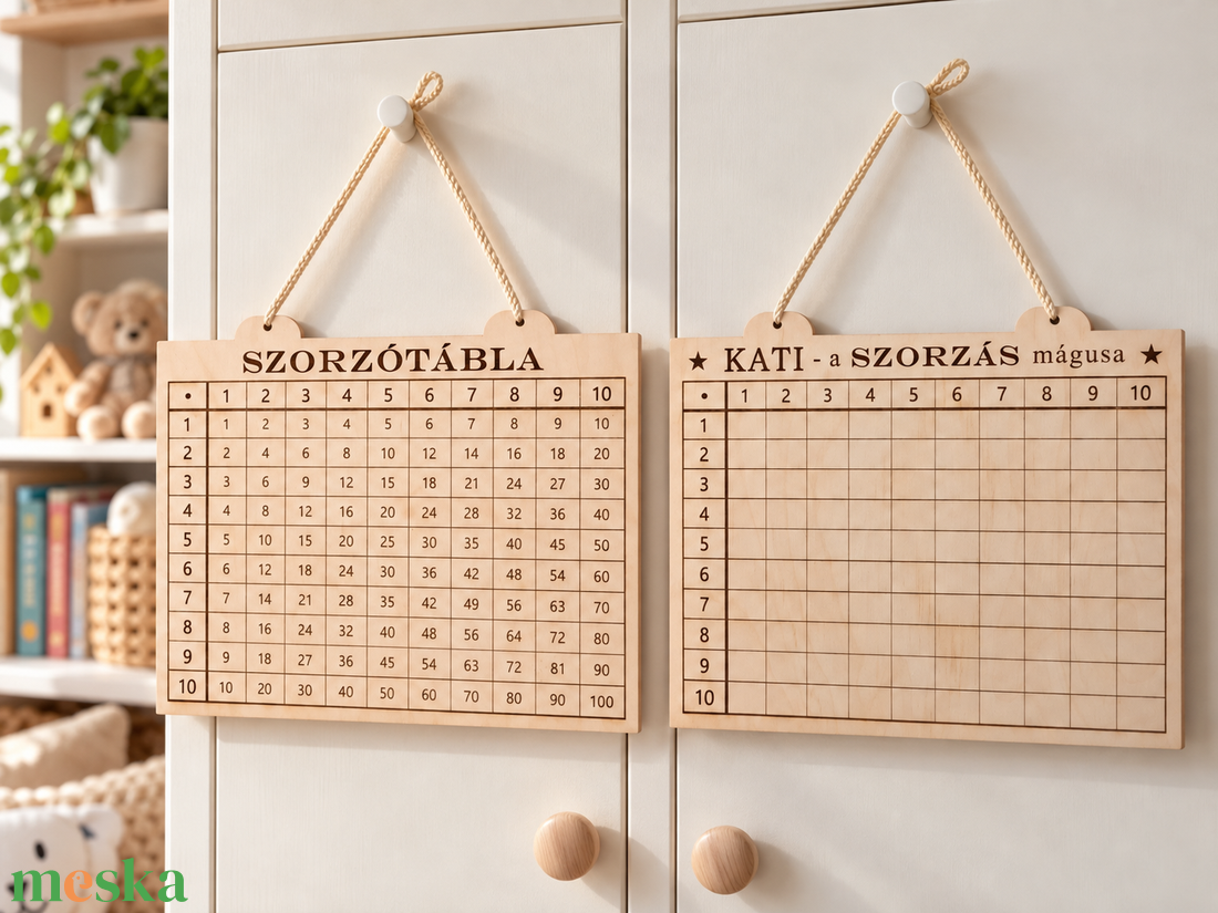 Kétoldalas gravírozott szorzótábla gyerekeknek � egyedi névvel - matek tanulás - játék & sport - készségfejlesztő és logikai játék - oktató játékok - Meska.hu