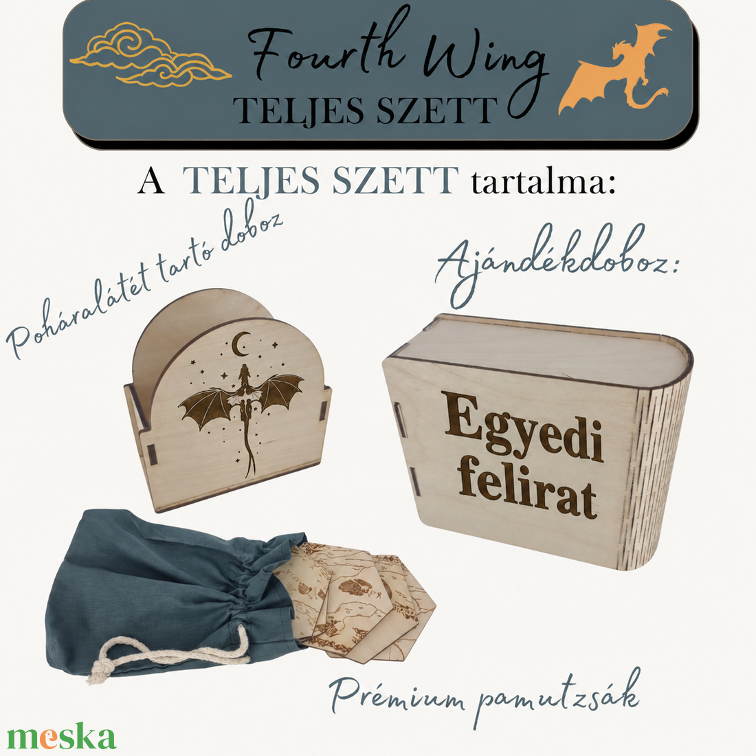Fourth Wing Poháralátét készlet - térkép puzzle - 12 darabos szett - otthon & életmód - konyhafelszerelés, tálalás - tálalás - tányér- és poháralátét - Meska.hu