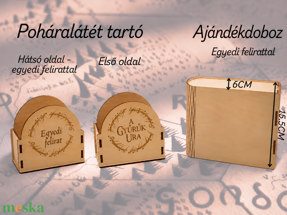 A Gyűrűk Ura Poháralátét készlet - térkép puzzle - 12 darabos szett - otthon & életmód - konyhafelszerelés, tálalás - tálalás - tányér- és poháralátét - Meska.hu