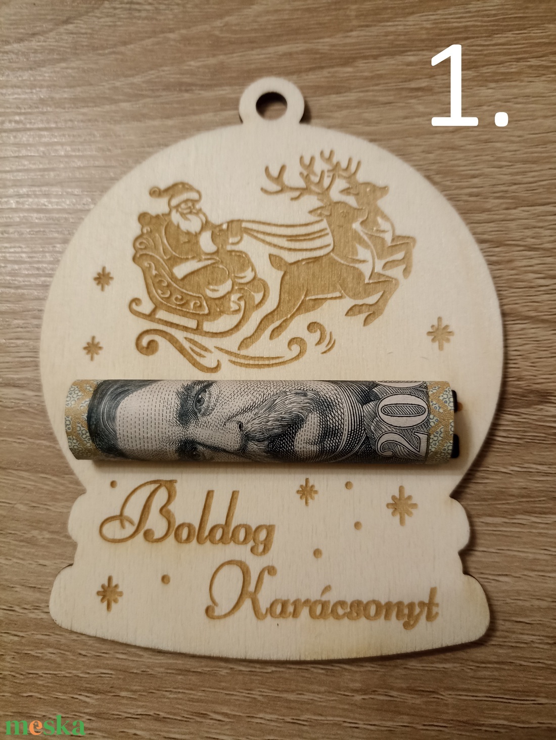 Karácsonyi Pénzátadó - karácsony - karácsonyi ajándékozás - karácsonyi képeslap, üdvözlőlap, ajándékkísérő - Meska.hu