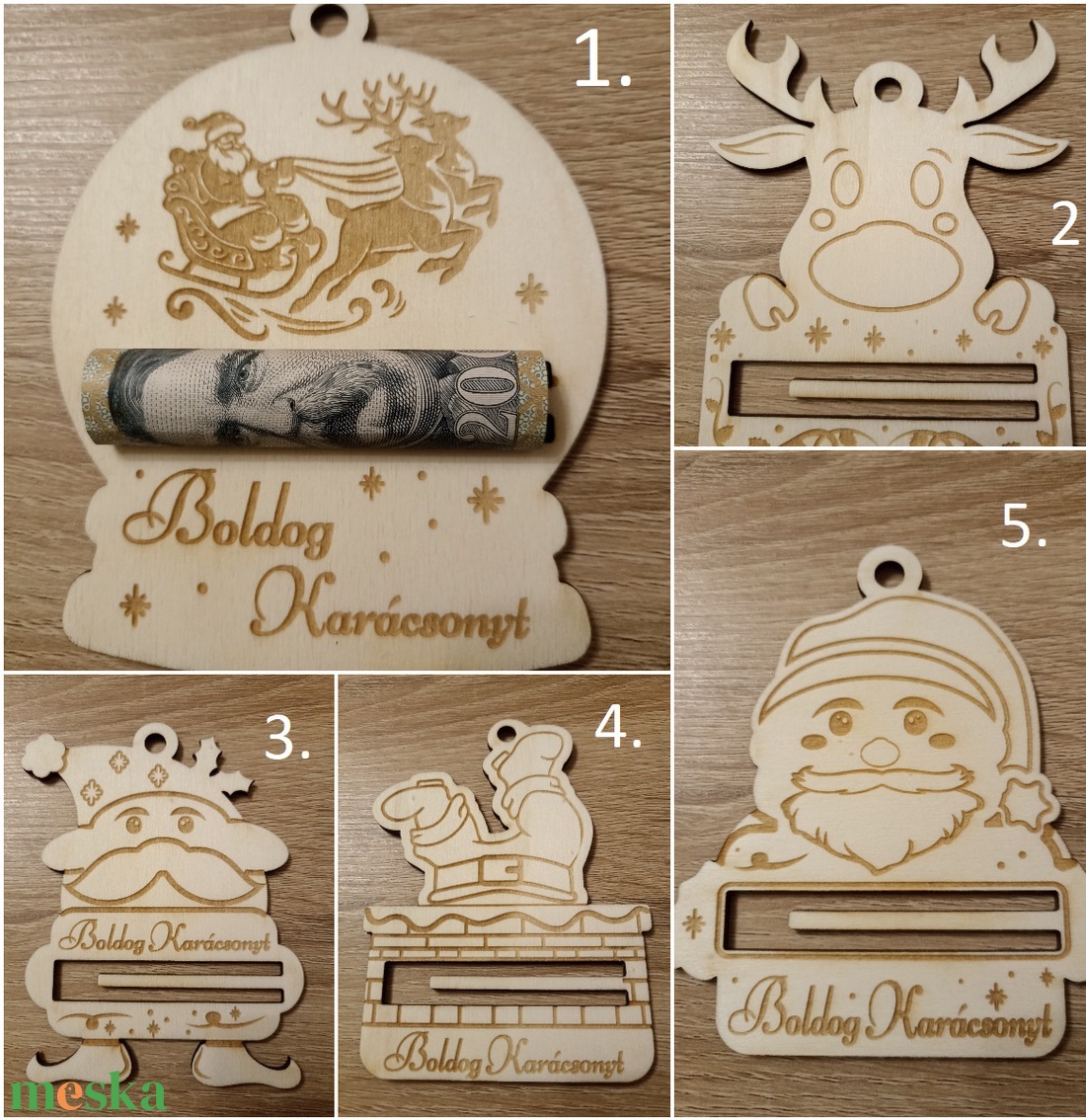 Karácsonyi Pénzátadó - karácsony - karácsonyi ajándékozás - karácsonyi képeslap, üdvözlőlap, ajándékkísérő - Meska.hu