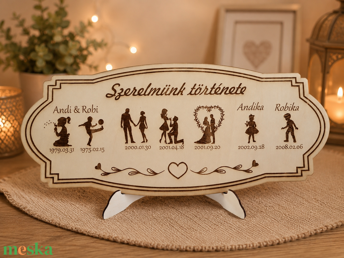Szerelmünk Története - otthon & életmód - dekoráció - asztal és polc dekoráció - gravírozott táblák - Meska.hu