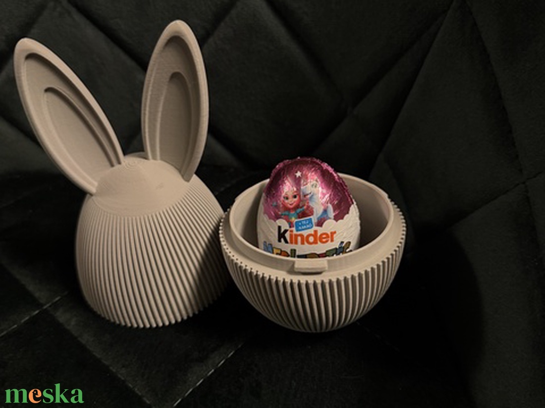 Nyuszi Kinder tojás tartó � 3D nyomtatott meglepetés tojás állvány - ünnepi díszek, dekorációk - húsvéti díszek és dekorációk - húsvéti ablakdíszek - Meska.hu