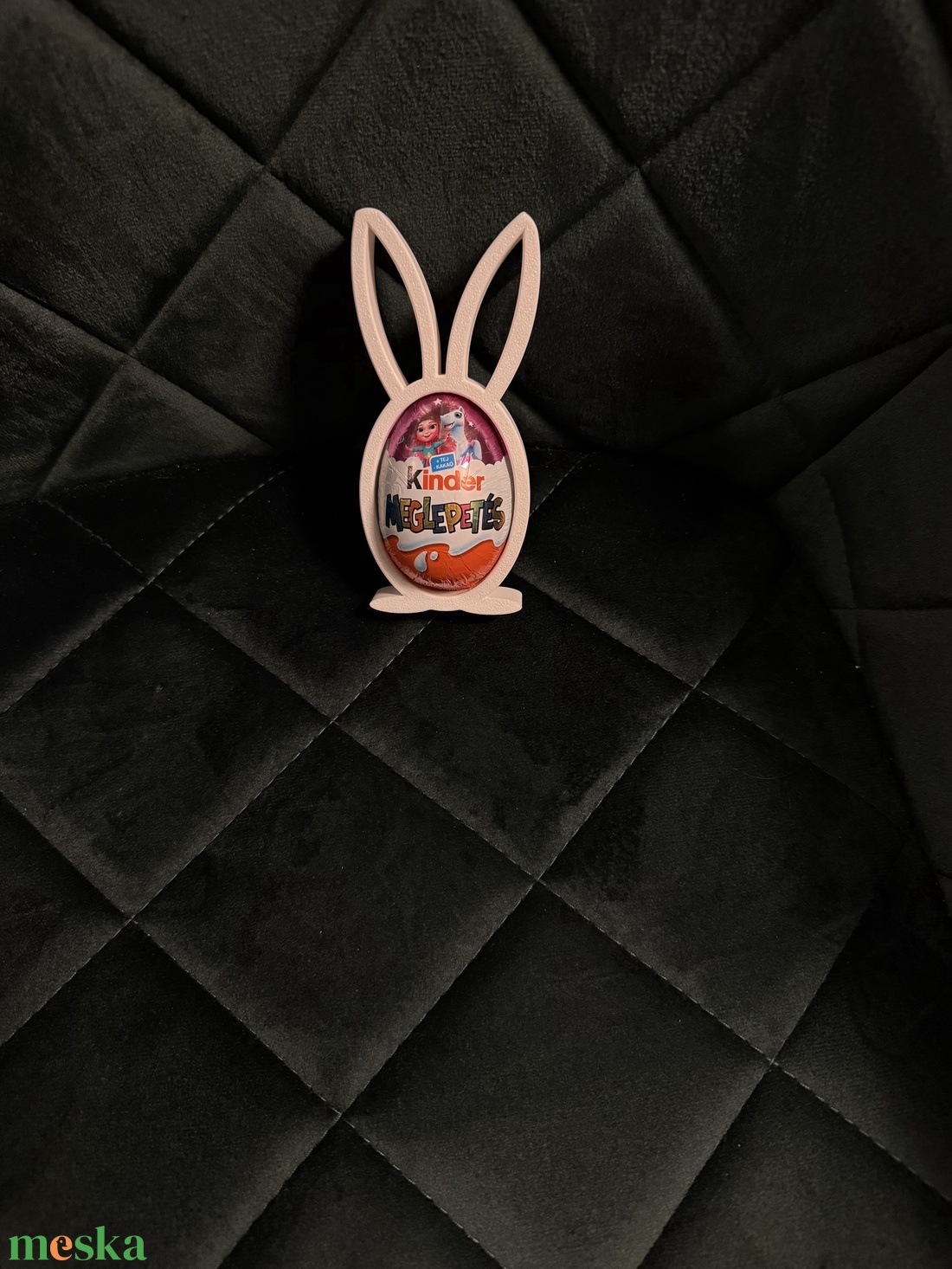  Cuki Nyuszi állvány Kinder tojáshoz � egyedi ajándékötlet - ünnepi díszek, dekorációk - húsvéti díszek és dekorációk - húsvéti ablakdíszek - Meska.hu