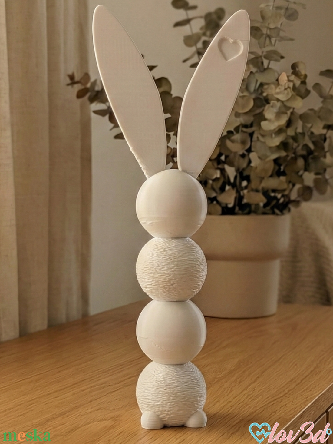 Minimalista Texturált Nyúl Szobor � Matt Fehér, Húsvéti / Otthoni Dekor Választható Színekben - ünnepi díszek, dekorációk - húsvéti díszek és dekorációk - húsvéti ablakdíszek - Meska.hu